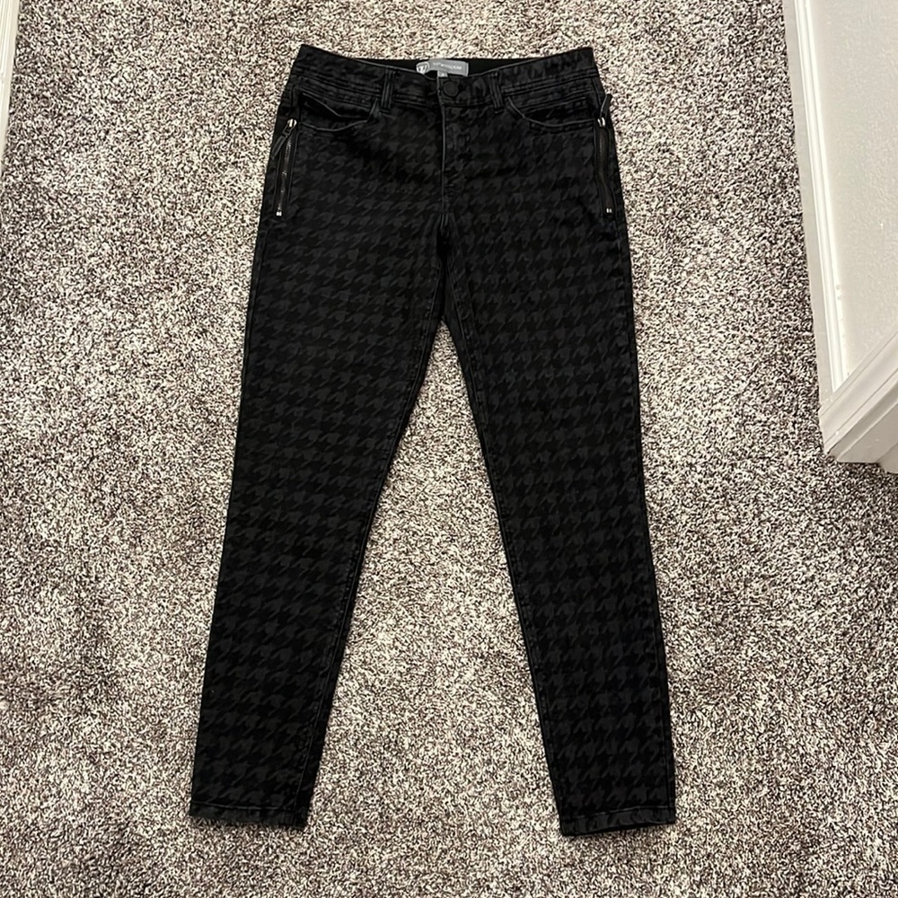 Wit and Wisdom Black Pattern Skinny Jeans Tummy Control Size 6